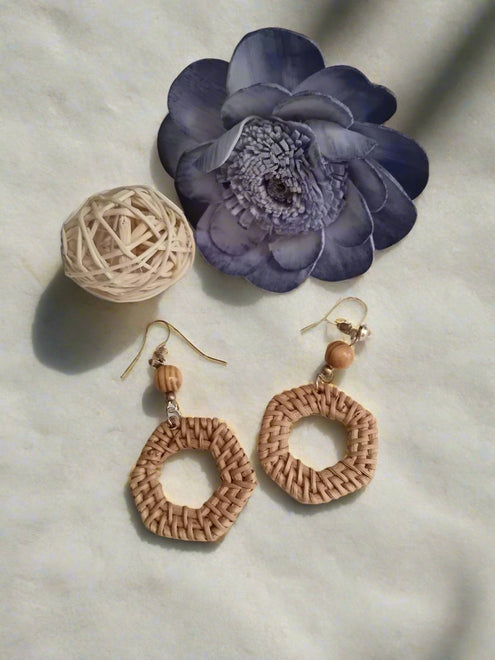 Rattan, Capiz and Anahaw Earrings